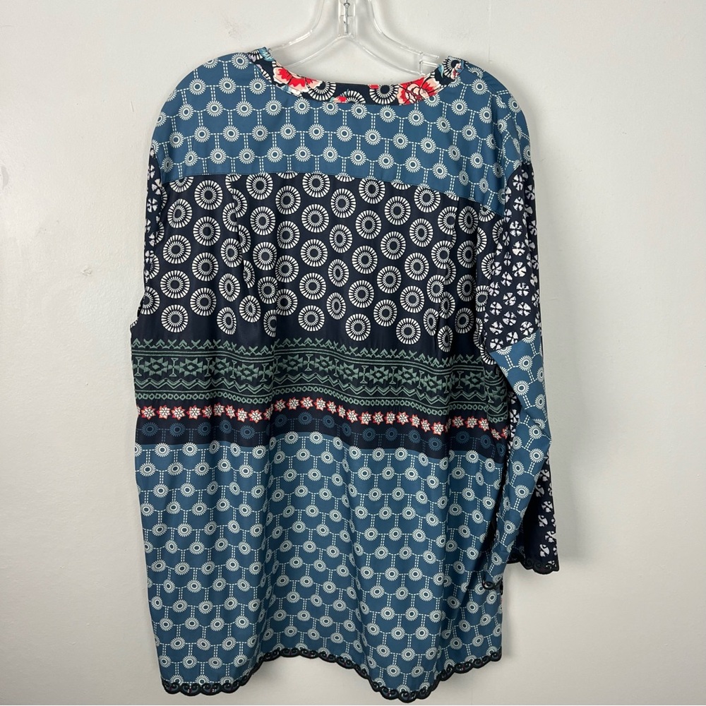 John Mark Multicolor Patchwork Blouse - image 8